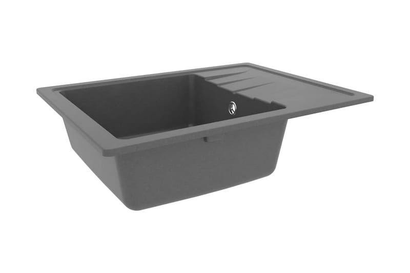 Diskho med bräddavlopp oval grå granit - Grå - Hus & renovering - Kök & bad - Badrum - Tvättställ & handfat - Enkelhandfat