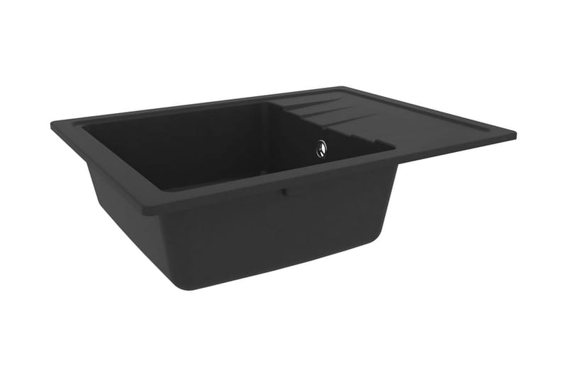 Diskho med bräddavlopp oval svart granit - Svart - Hus & renovering - Kök & bad - Badrum - Tvättställ & handfat - Enkelhandfat