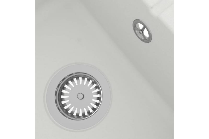 Diskho med bräddavlopp oval vit granit - Vit - Hus & renovering - Kök & bad - Badrum - Tvättställ & handfat - Enkelhandfat