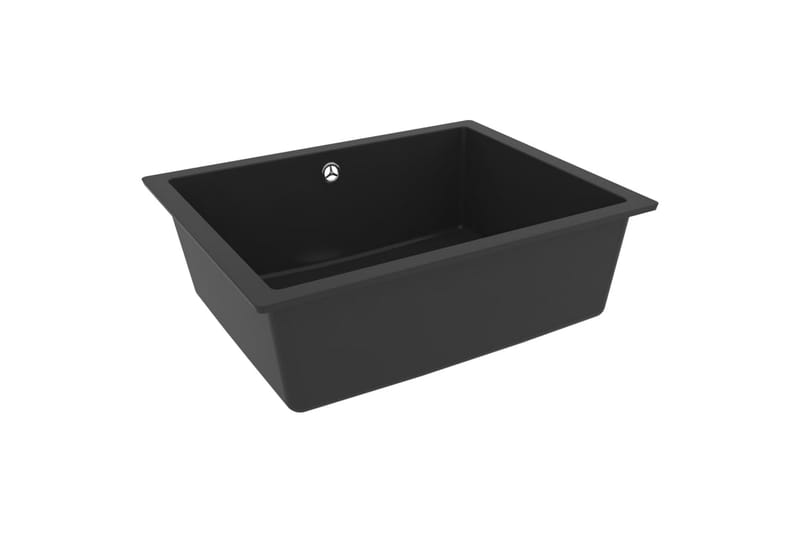 Diskho med bräddavlopp svart granit - Svart - Hus & renovering - Kök & bad - Badrum - Tvättställ & handfat - Enkelhandfat