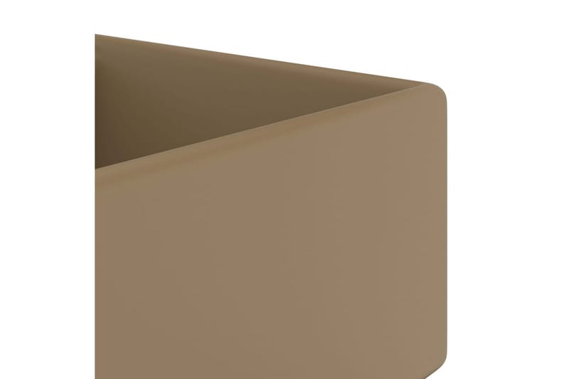 Fyrkantigt handfat bräddavlopp matt gräddvit 41x41 cm - Kräm - Enkelhandfat