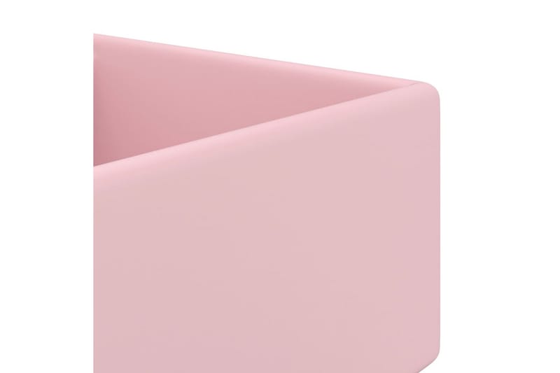 Fyrkantigt handfat bräddavlopp matt rosa 41x41 cm keramik - Rosa - Hus & renovering - Kök & bad - Badrum - Tvättställ & handfat - Enkelhandfat
