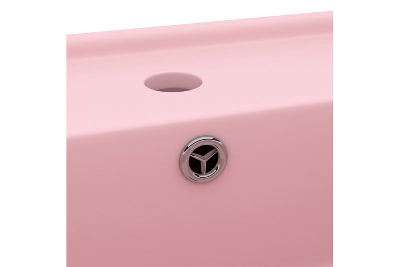 Fyrkantigt handfat bräddavlopp matt rosa 41x41 cm keramik - Rosa - Hus & renovering - Kök & bad - Badrum - Tvättställ & handfat - Enkelhandfat
