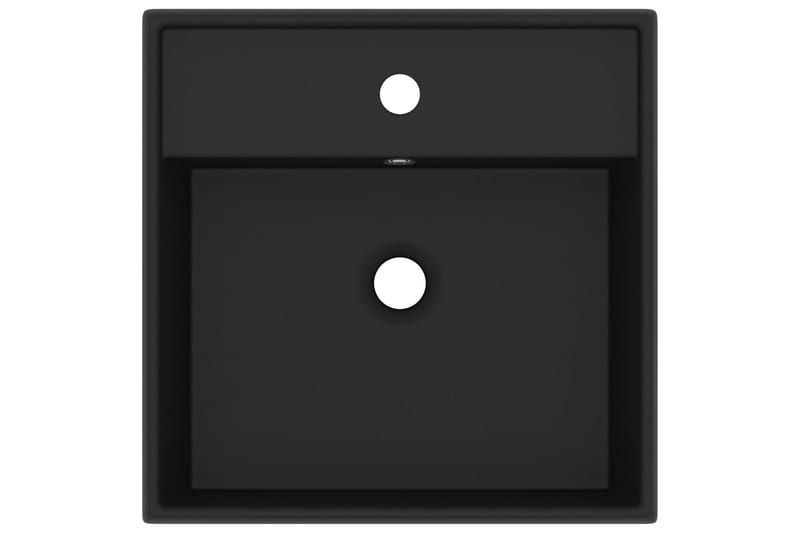 Fyrkantigt handfat bräddavlopp matt svart 41x41 cm keramik - Svart - Hus & renovering - Kök & bad - Badrum - Tvättställ & handfat - Enkelhandfat