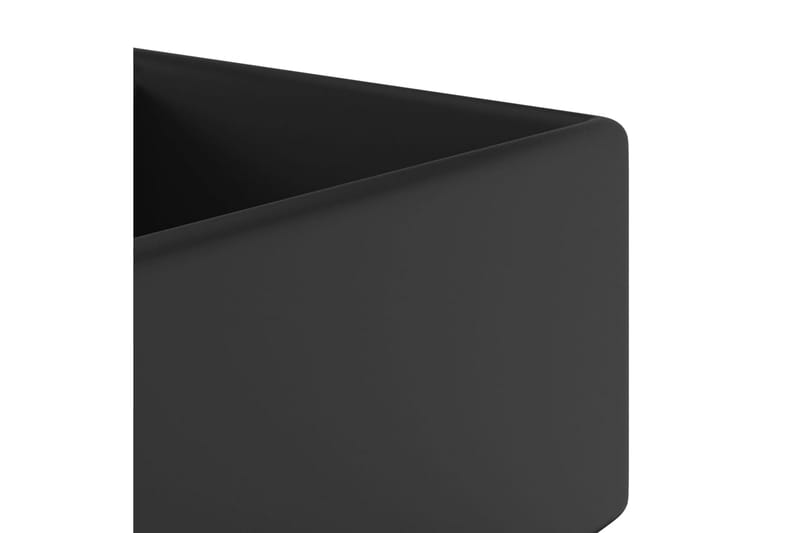 Fyrkantigt handfat bräddavlopp matt svart 41x41 cm keramik - Svart - Hus & renovering - Kök & bad - Badrum - Tvättställ & handfat - Enkelhandfat