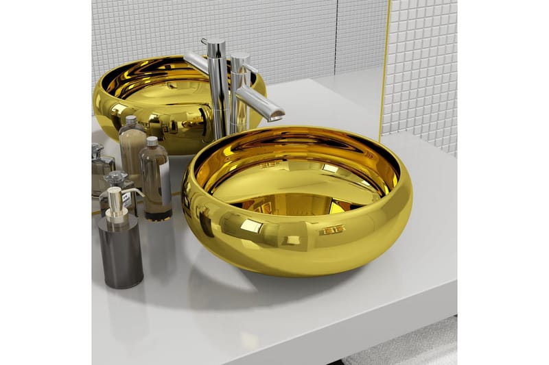 Handfat 40x15 cm keramik guld - Guld - Hus & renovering - Kök & bad - Badrum - Tvättställ & handfat - Enkelhandfat