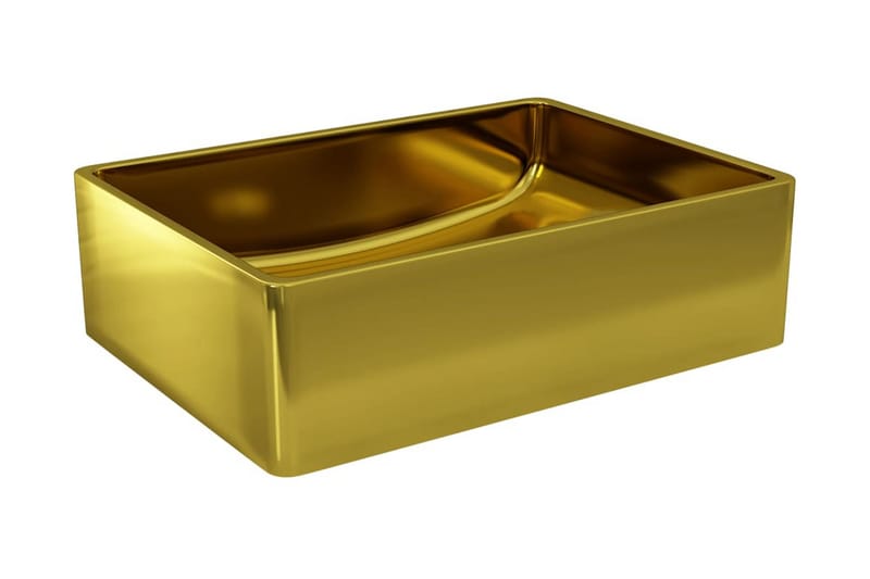 Handfat 41x30x12 cm keramik guld - Guld - Hus & renovering - Kök & bad - Badrum - Tvättställ & handfat - Enkelhandfat