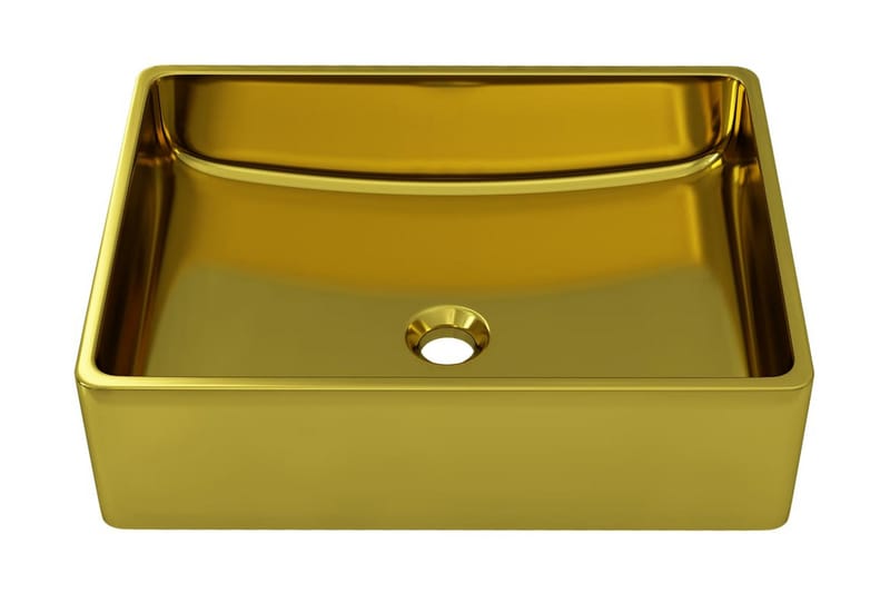 Handfat 41x30x12 cm keramik guld - Guld - Hus & renovering - Kök & bad - Badrum - Tvättställ & handfat - Enkelhandfat