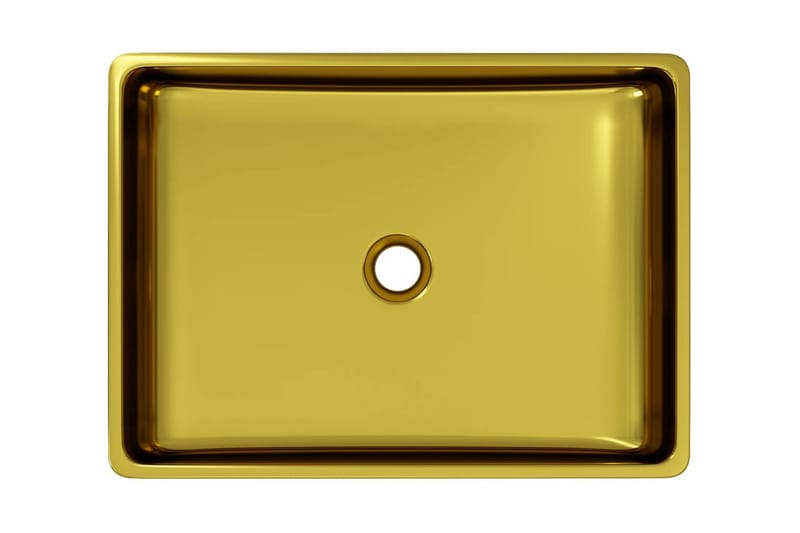 Handfat 41x30x12 cm keramik guld - Guld - Hus & renovering - Kök & bad - Badrum - Tvättställ & handfat - Enkelhandfat
