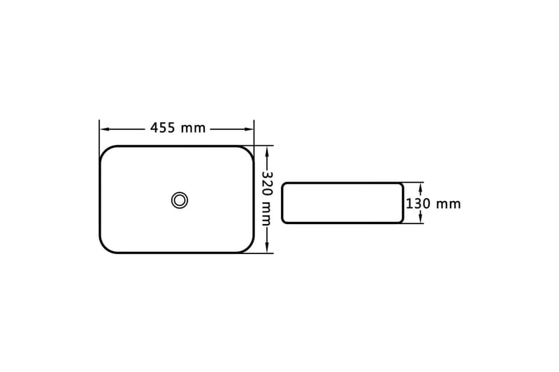 Handfat 45,5x32x13 cm keramik svart - Svart - Enkelhandfat