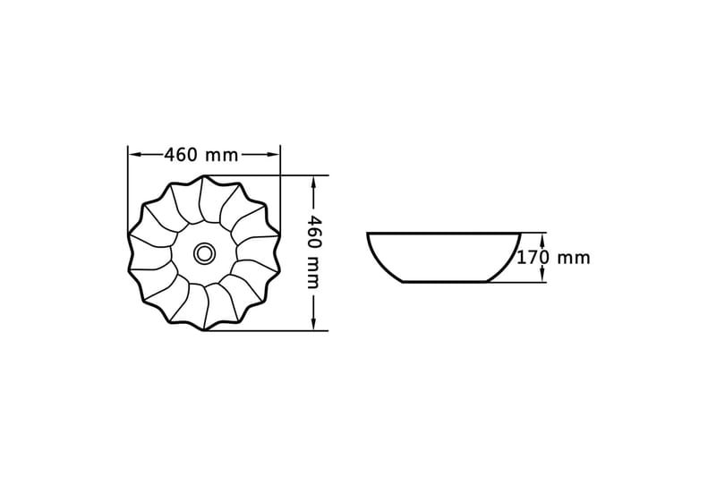 Handfat 46x17 cm keramik vit - Vit - Enkelhandfat