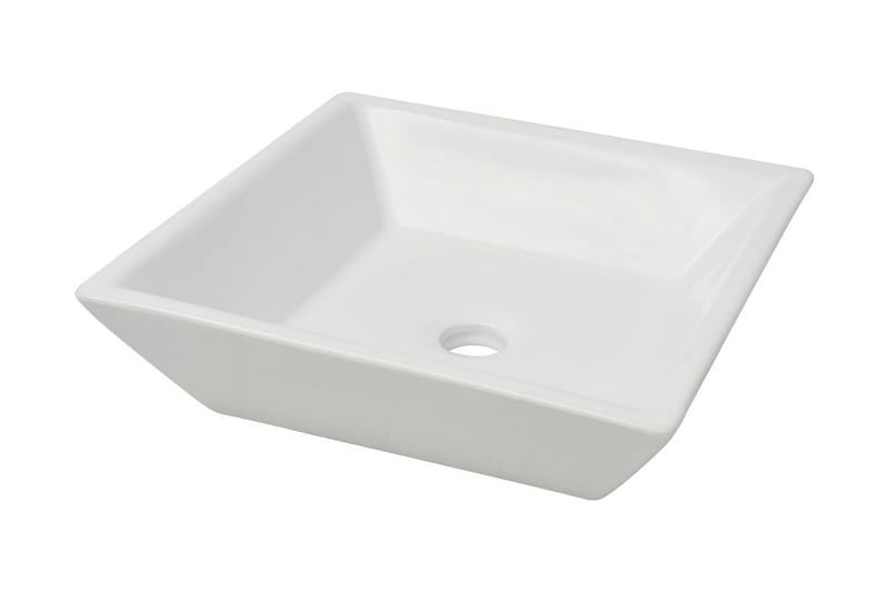 Handfat fyrkantig keramik vit 41,5x41,5x12 cm - Vit - Hus & renovering - Kök & bad - Badrum - Tvättställ & handfat - Enkelhandfat