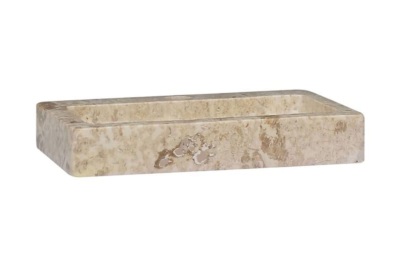 Handfat gräddvit 38x24x6,5 cm marmor - Vit - Enkelhandfat