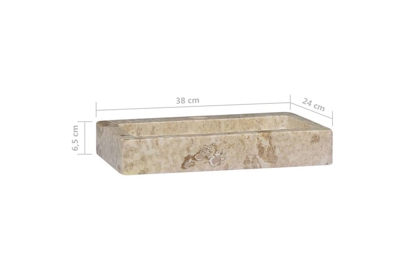 Handfat gräddvit 38x24x6,5 cm marmor - Vit - Hus & renovering - Kök & bad - Badrum - Tvättställ & handfat - Enkelhandfat