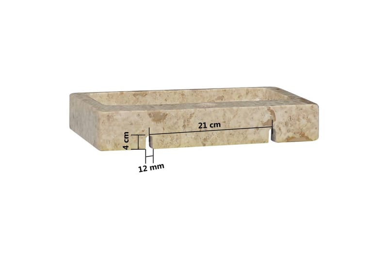 Handfat gräddvit 38x24x6,5 cm marmor - Vit - Hus & renovering - Kök & bad - Badrum - Tvättställ & handfat - Enkelhandfat