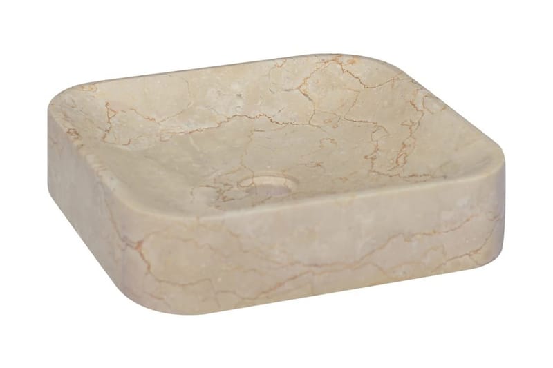 Handfat gräddvit 40x40x10 cm marmor - Vit - Hus & renovering - Kök & bad - Badrum - Tvättställ & handfat - Enkelhandfat