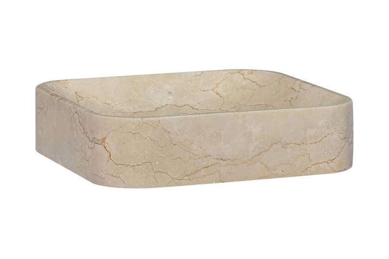 Handfat gräddvit 40x40x10 cm marmor - Vit - Hus & renovering - Kök & bad - Badrum - Tvättställ & handfat - Enkelhandfat