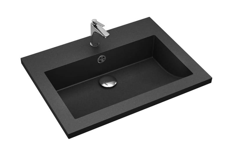 Handfat granit 600x450x120 mm svart - Svart - Hus & renovering - Kök & bad - Badrum - Tvättställ & handfat - Enkelhandfat