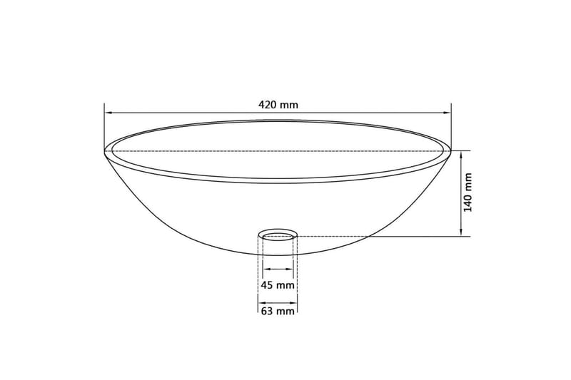 Handfat i härdat glas 42 cm transparent - Silver - Hus & renovering - Kök & bad - Badrum - Tvättställ & handfat - Enkelhandfat