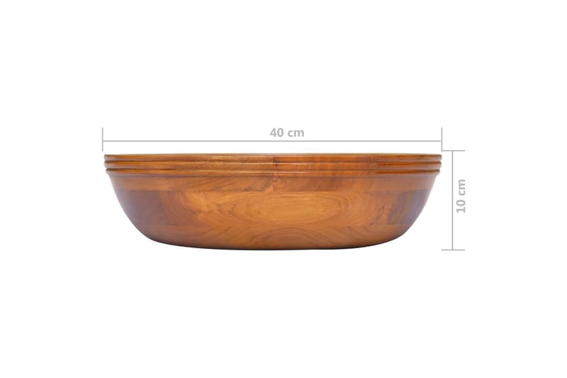 Handfat i massiv teak Î¦40x10 cm - Brun - Enkelhandfat