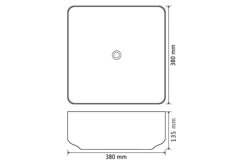 Handfat keramik fyrkantig svart 38x38x13,5 cm - Svart - Hus & renovering - Kök & bad - Badrum - Tvättställ & handfat - Enkelhandfat