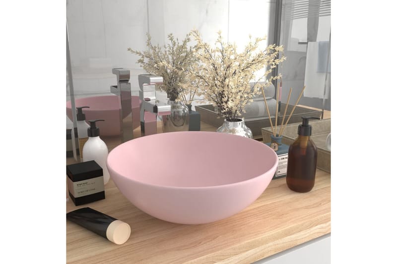 Handfat keramik matt rosa rund - Rosa - Hus & renovering - Kök & bad - Badrum - Tvättställ & handfat - Enkelhandfat