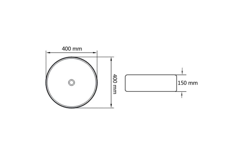 Handfat keramik rund svart 40x15 cm - Svart - Enkelhandfat