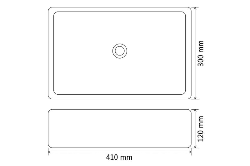 Handfat keramik vit 41x30x12 cm - Vit - Enkelhandfat