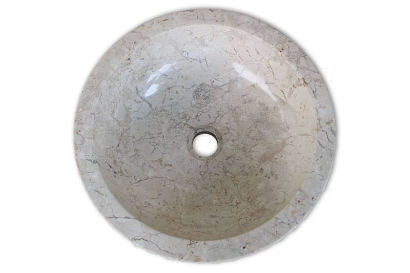 Handfat Marmor 40 cm Gräddvit - Vit - Enkelhandfat