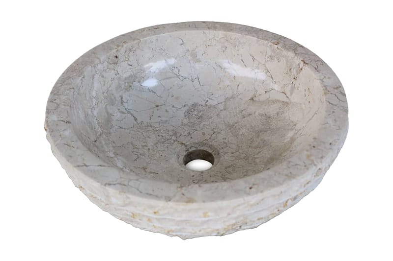 Handfat Marmor 40 cm Gräddvit - Vit - Enkelhandfat