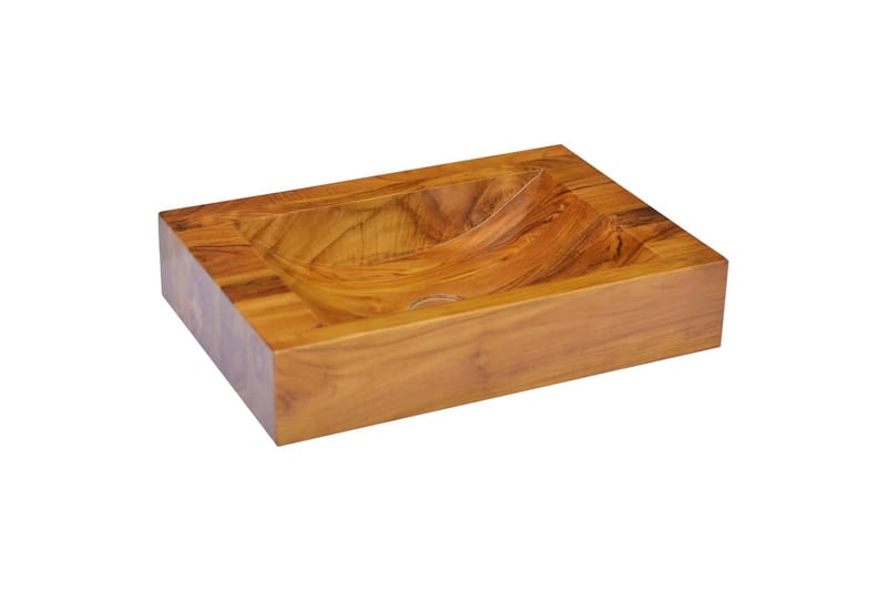 Handfat massiv teak 50x35x10 cm - Brun - Hus & renovering - Kök & bad - Badrum - Tvättställ & handfat - Enkelhandfat