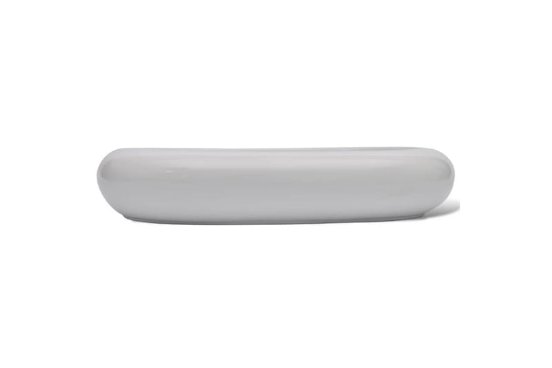 Handfat med blandare keramik oval vit - Vit - Hus & renovering - Kök & bad - Badrum - Tvättställ & handfat - Enkelhandfat