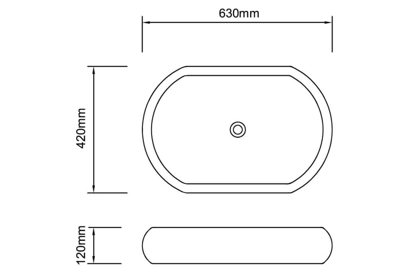 Handfat med blandare keramik oval vit - Vit - Hus & renovering - Kök & bad - Badrum - Tvättställ & handfat - Enkelhandfat