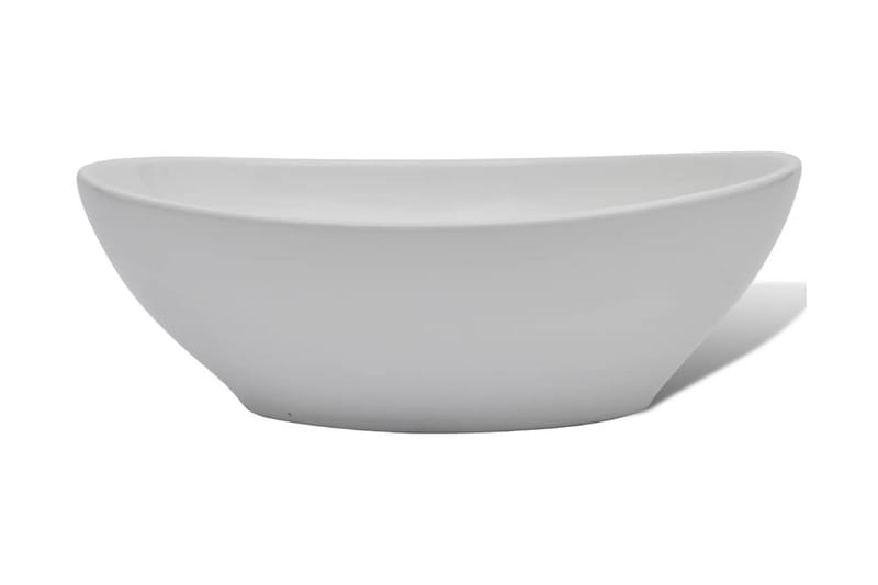 Handfat med blandare keramik oval vit - Vit - Hus & renovering - Kök & bad - Badrum - Tvättställ & handfat - Enkelhandfat
