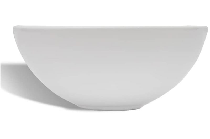 Handfat med blandare keramik rund vit - Vit - Hus & renovering - Kök & bad - Badrum - Tvättställ & handfat - Enkelhandfat