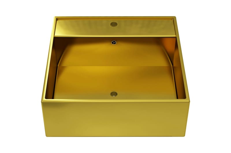 Handfat med bräddavlopp 41x41x15 cm keramik guld - Guld - Hus & renovering - Kök & bad - Badrum - Tvättställ & handfat - Enkelhandfat