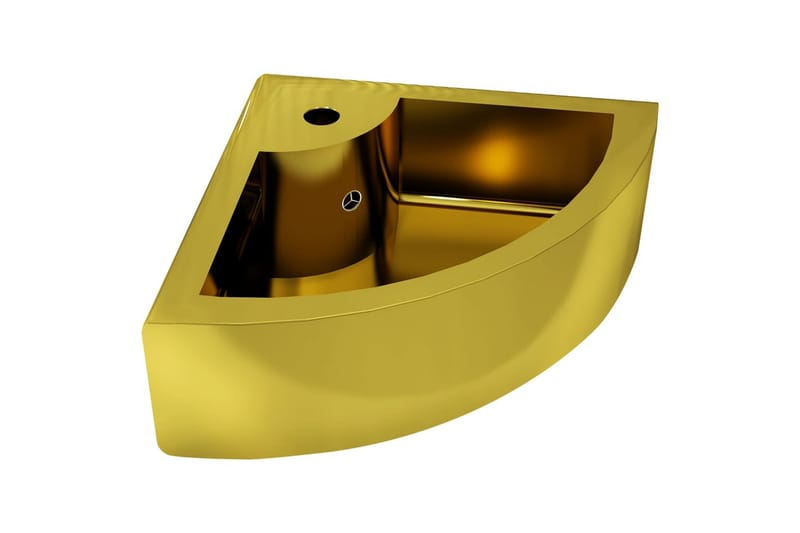 Handfat med bräddavlopp 45x32x12,5 cm keramik guld - Guld - Hus & renovering - Kök & bad - Badrum - Tvättställ & handfat - Enkelhandfat
