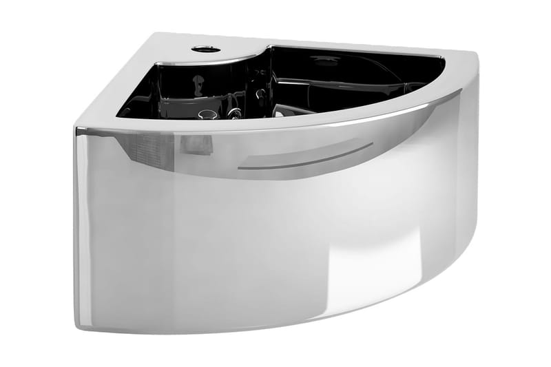 Handfat med bräddavlopp 45x32x12,5 cm keramik silver - Silver - Hus & renovering - Kök & bad - Badrum - Tvättställ & handfat - Enkelhandfat