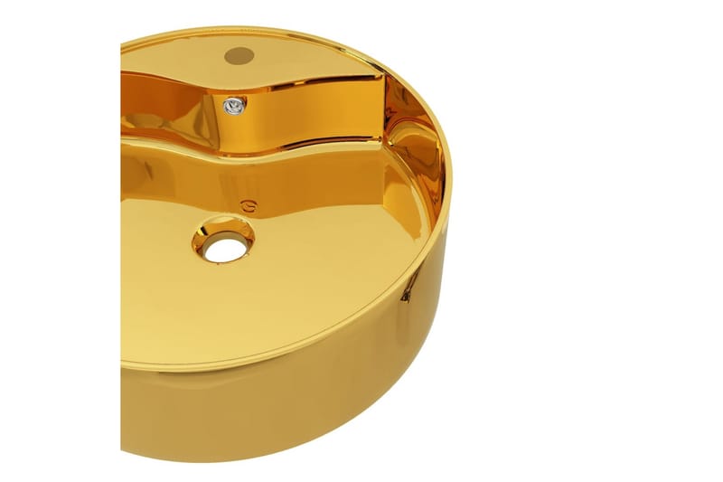Handfat med bräddavlopp 46,5x15,5 cm keramik guld - Guld - Hus & renovering - Kök & bad - Badrum - Tvättställ & handfat - Enkelhandfat