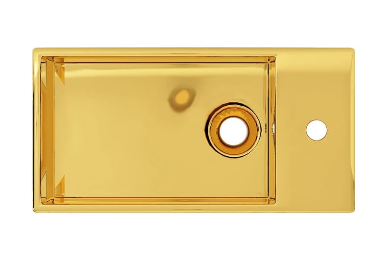 Handfat med bräddavlopp 49x25x15 cm keramik guld - Guld - Hus & renovering - Kök & bad - Badrum - Tvättställ & handfat - Enkelhandfat