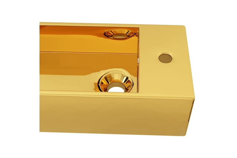 Handfat med bräddavlopp 49x25x15 cm keramik guld - Guld - Hus & renovering - Kök & bad - Badrum - Tvättställ & handfat - Enkelhandfat