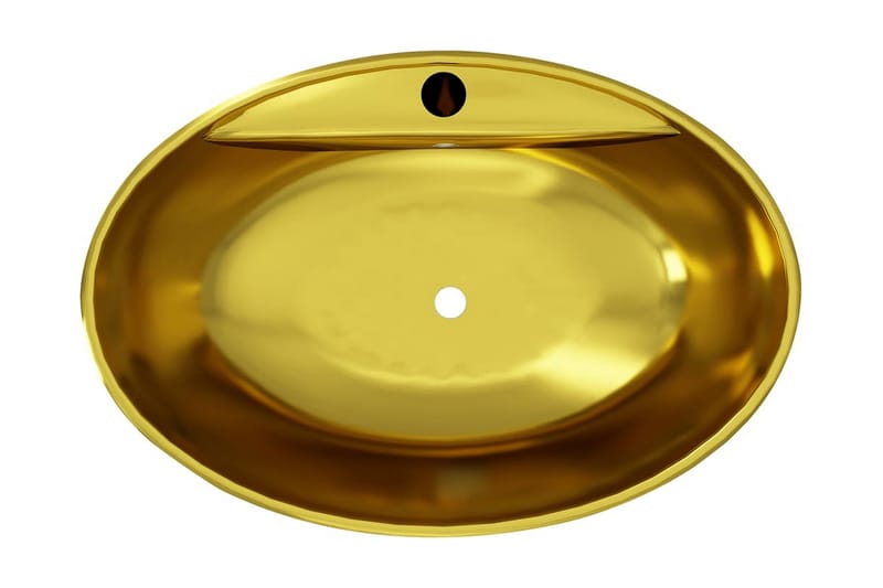 Handfat med bräddavlopp 58,5x39x21 cm keramik guld - Guld - Hus & renovering - Kök & bad - Badrum - Tvättställ & handfat - Enkelhandfat