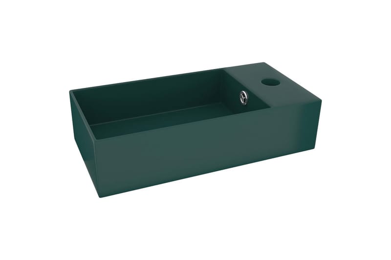 Handfat med bräddavlopp keramik mörkgrön - Grön - Hus & renovering - Kök & bad - Badrum - Tvättställ & handfat - Enkelhandfat