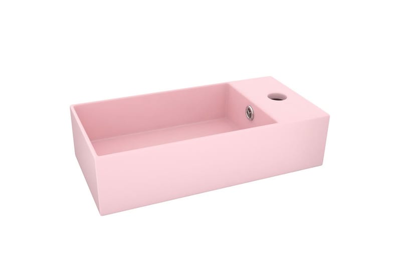 Handfat med bräddavlopp keramik matt rosa - Rosa - Hus & renovering - Kök & bad - Badrum - Tvättställ & handfat - Enkelhandfat