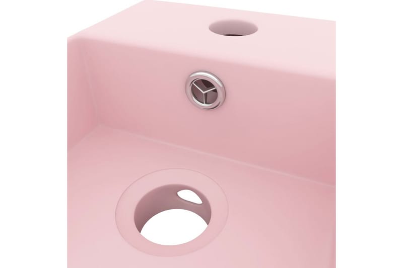 Handfat med bräddavlopp keramik matt rosa - Rosa - Hus & renovering - Kök & bad - Badrum - Tvättställ & handfat - Enkelhandfat