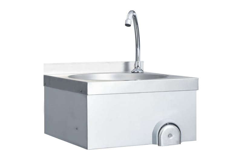 Handfat med kran och tvålpump rostfritt stål - Silver - Hus & renovering - Kök & bad - Badrum - Tvättställ & handfat - Enkelhandfat