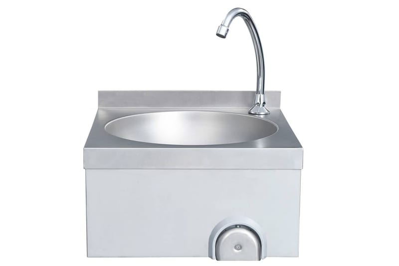 Handfat med kran och tvålpump rostfritt stål - Silver - Hus & renovering - Kök & bad - Badrum - Tvättställ & handfat - Enkelhandfat