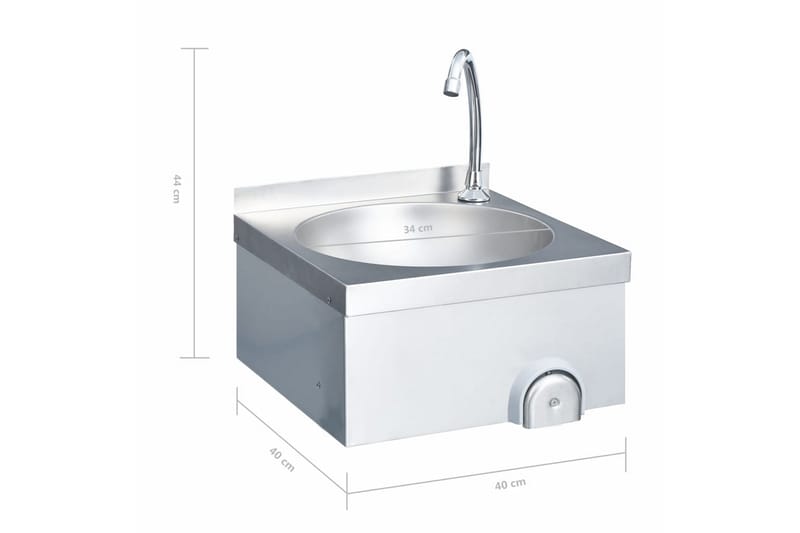 Handfat med kran och tvålpump rostfritt stål - Silver - Hus & renovering - Kök & bad - Badrum - Tvättställ & handfat - Enkelhandfat