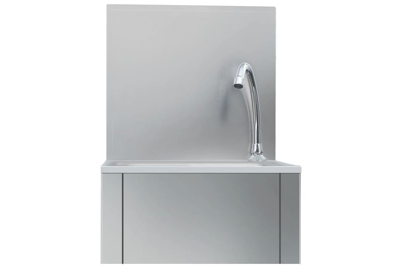 Handfat med kran och tvålpump rostfritt stål - Silver - Hus & renovering - Kök & bad - Badrum - Tvättställ & handfat - Enkelhandfat