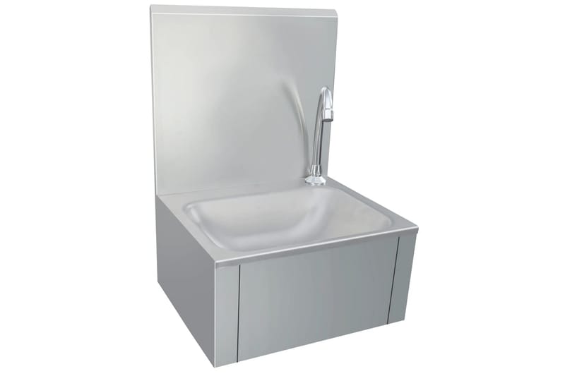 Handfat med kran och tvålpump rostfritt stål - Silver - Hus & renovering - Kök & bad - Badrum - Tvättställ & handfat - Enkelhandfat